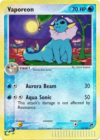 EX Sandstorm Vaporeon #25/100 reverse holo